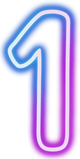 Neon led number 1 one
